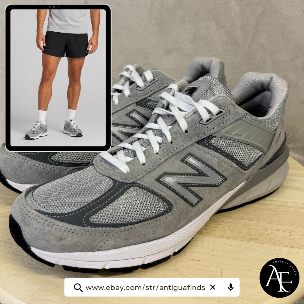 New Balance 990v5 Mens 10.5 4E Wide Grey Made in USA Sneakers M990GL5